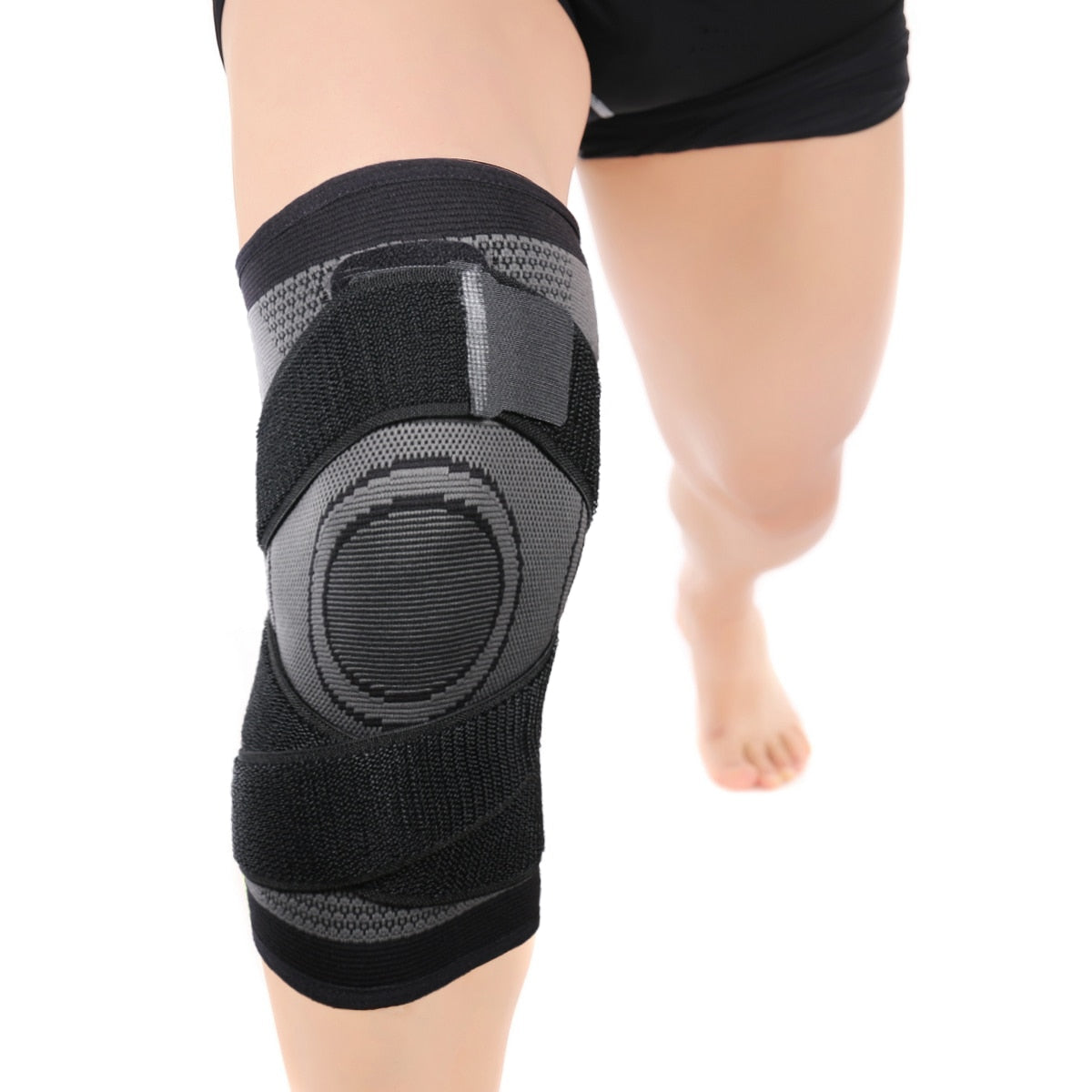 knee brace - compression knee support, elastic sleeve, patellar tendon, velcro strap, arthritis, meniscus, osteoarthritis, acl