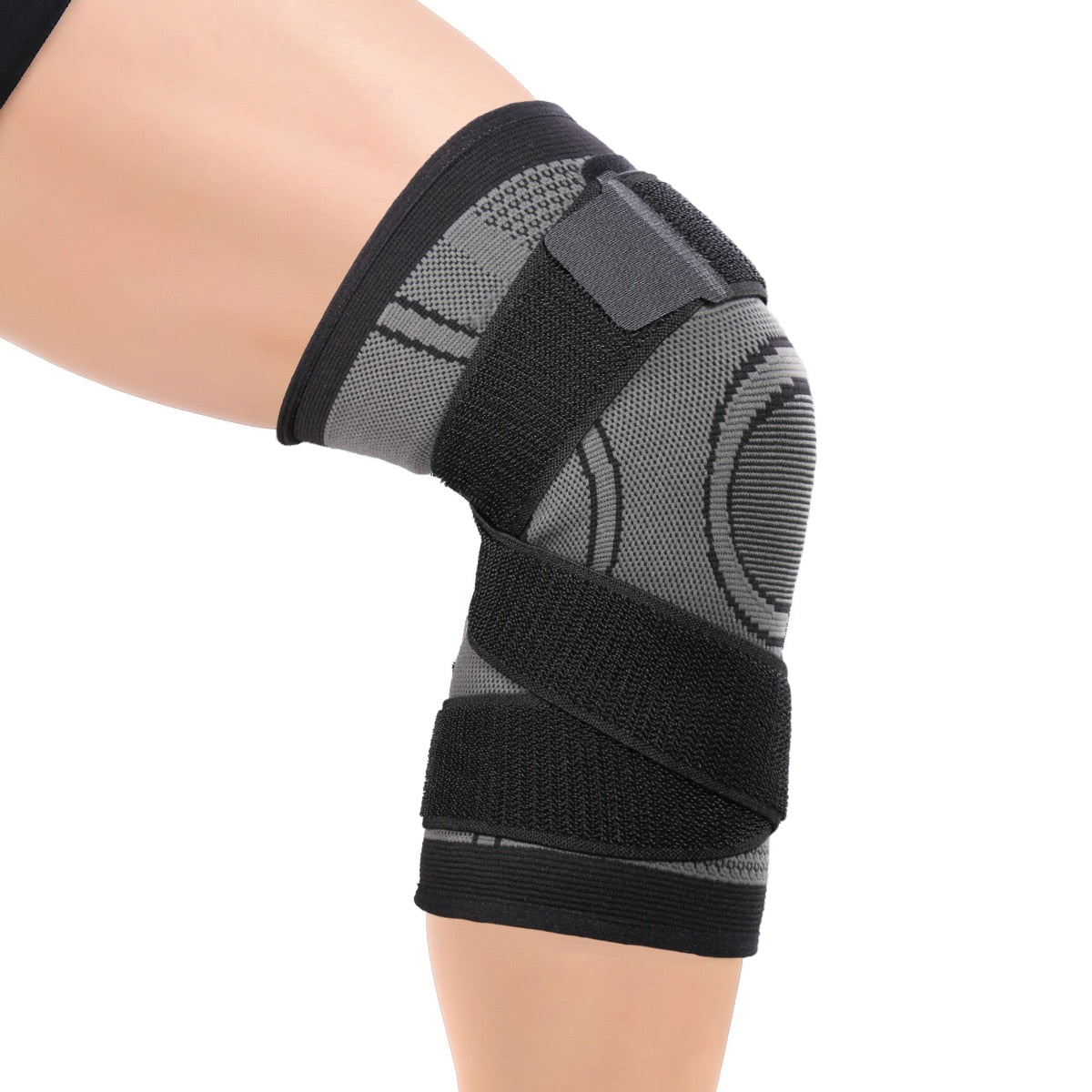 knee brace - compression knee support, elastic sleeve, patellar tendon, velcro strap, arthritis, meniscus, osteoarthritis, acl